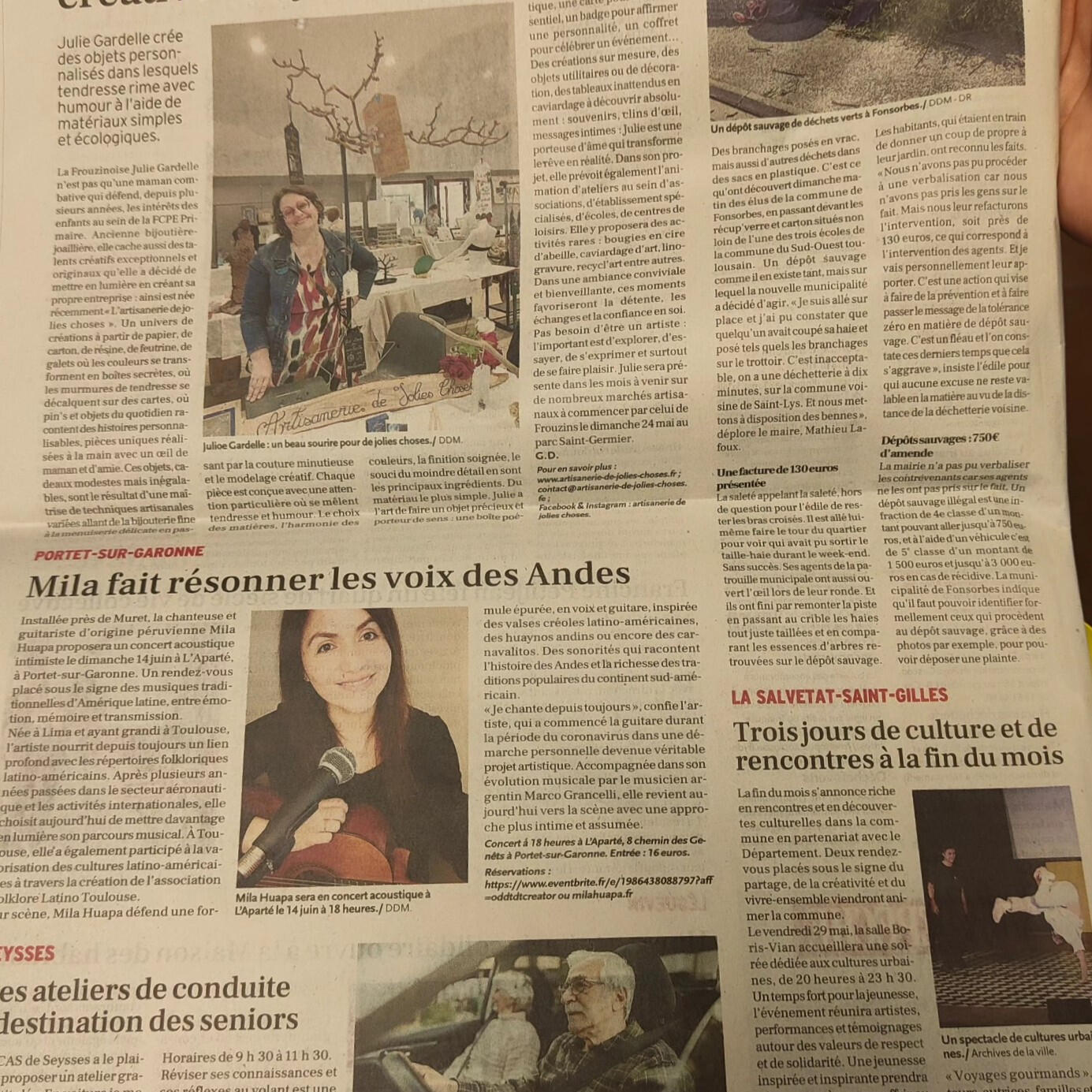 Article 23/05/26 La Dépêche du Midi · Ouest Muretain